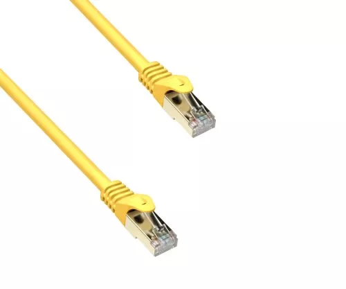 Propojovací kabel Cat.7 Premium, LSZH, 2x konektor RJ45, měděný, žlutý, 10,00 m