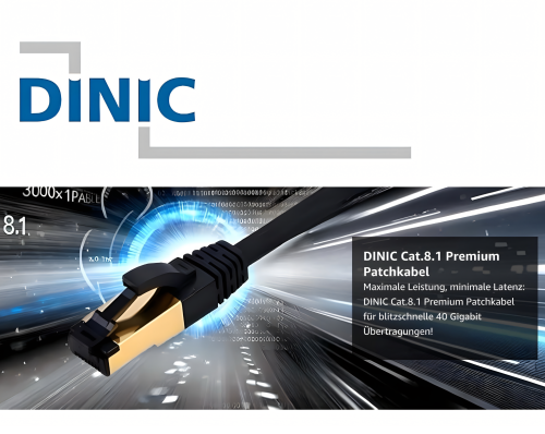 Cable de conexión Cat. 8.1 2000Mhz, 40G, cobre, LSZH, negro, DINIC Polybag, longitud 5m