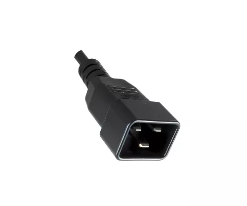 Hot appliance cable C15 to C20, 1mm², extension, VDE, black, length 1.80m