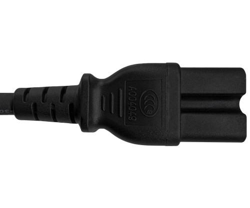 Cabo de rede eléctrica China tipo I a C15, 1mm², H05RN, aprovação: CCC, preto, comprimento 1,80m