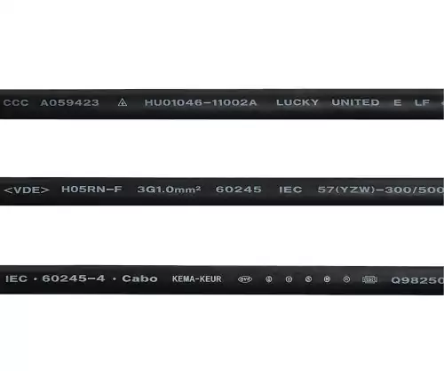 Netsnoer China type I tot C15, 1mm², H05RN, goedkeuring: CCC, zwart, lengte 1,80m