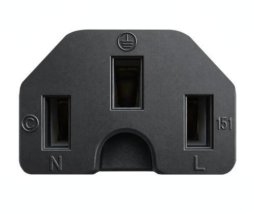 Netsnoer China type I tot C15, 1mm², H05RN, goedkeuring: CCC, zwart, lengte 1,80m