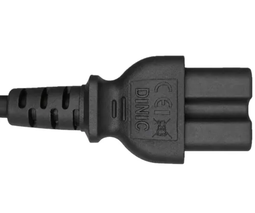 Cablu de rețea Elveția tip J (parțial izolat) pentru aparate de încălzit C15, 1mm², omologare: SEV, negru, lungime 1.80m