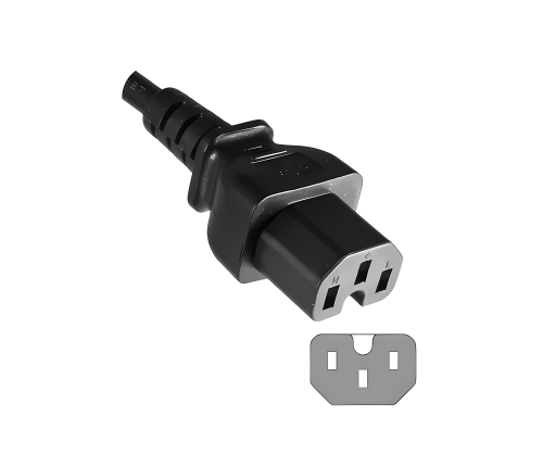 Cable de red Inglaterra UK tipo G 10A a C15, 1mm², homologación: ASTA, negro, longitud 1,80m