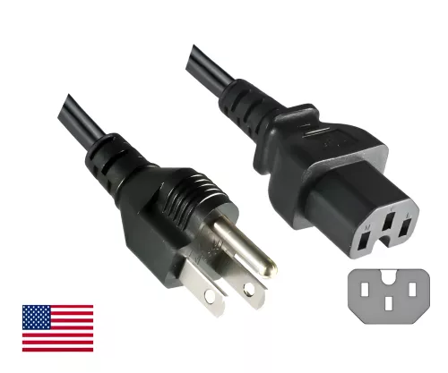 Netzkabel Amerika USA NEMA 5-15P, Typ B auf C15