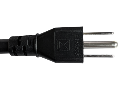 Cabo de rede eléctrica América EUA NEMA 5-15P, tipo B a C15, AWG14, SJT, aprovações: UL/CSA, preto, comprimento 1,80m