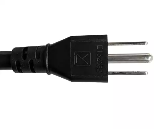 Maitinimo kabelis Amerika JAV NEMA 5-15P, B-C15 tipo, AWG14, SJT, patvirtinimai: UL/CSA, juodos spalvos, ilgis 1,80 m