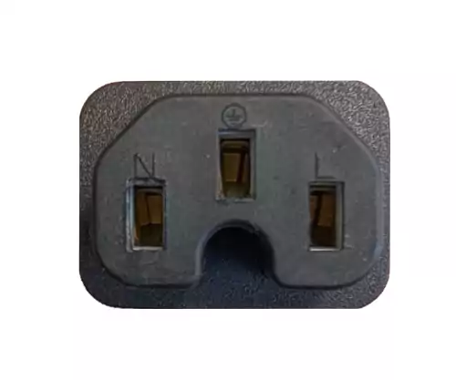 Maitinimo kabelis Amerika JAV NEMA 5-15P, B-C15 tipo, AWG14, SJT, patvirtinimai: UL/CSA, juodos spalvos, ilgis 1,80 m