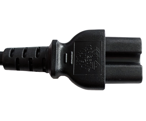 Netzkabel CEE 7/7 90° auf Warmgerätestecker C15, 1mm², VDE, schwarz, Länge 1,80m