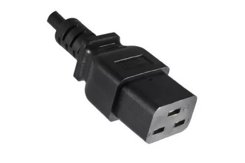 Power Cord CEE 7/7 90° to C19, 1,5mm², VDE, black, length 5,00m