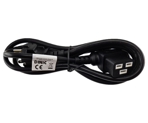 Câble secteur CEE 7/7 sur C19 90°, 1mm², VDE, noir, longueur 1,80m