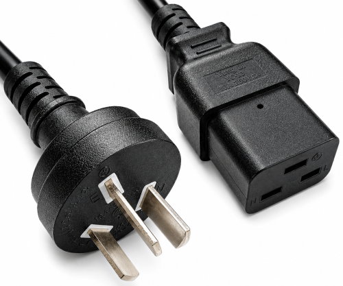 Netsnoer China type I (16A) naar C19, 1,5mm², goedkeuring: CCC, zwart, lengte 1,80m