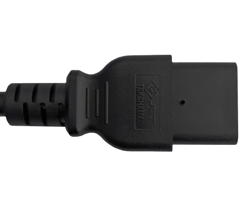Cabo de rede eléctrica Japão tipo B para C19, 2mm², aprovações: JET/PSE, VCTF, preto, comprimento 1,80m
