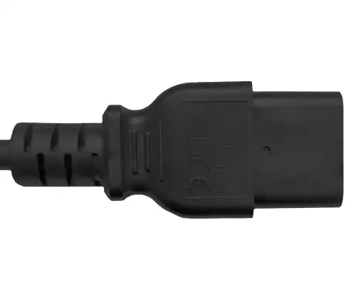 Mains cable KS C 8305 to C19, 1mm², KC, KS C 8305 (YP-22K) - C19, black, length 1.80m