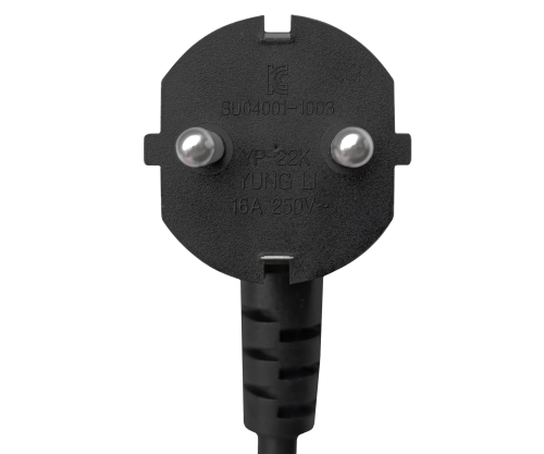 Cabo de alimentação KS C 8305 para C19, 1,5 mm², KC, KS C 8305 (YP-22K) - C19, preto, comprimento 1,80 m