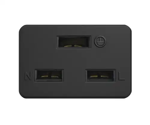 Mains cable KS C 8305 to C19, 1mm², KC, KS C 8305 (YP-22K) - C19, black, length 1.80m