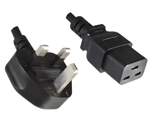 Mains cable England UK type G 13A to C19, 1.5mm², approval: ASTA /SASO /HK , black, length 1.80m