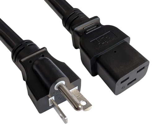Cablu de rețea America SUA NEMA 6-20P la C19, AWG 12, 20A, STOW, aprobări: UL/CSA, negru, lungime 1,80m