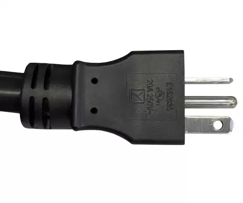 Netzkabel Amerika USA NEMA 6-20P auf C19, AWG 12, 20A, STOW, Zulassungen: UL/CSA, schwarz, Länge 1,80m