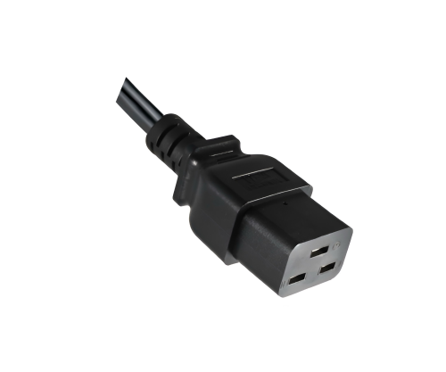 Câble secteur Amérique USA NEMA 5-15P, type B sur C19, AWG16, SJT, homologations : UL/CSA, noir, longueur 1,80m