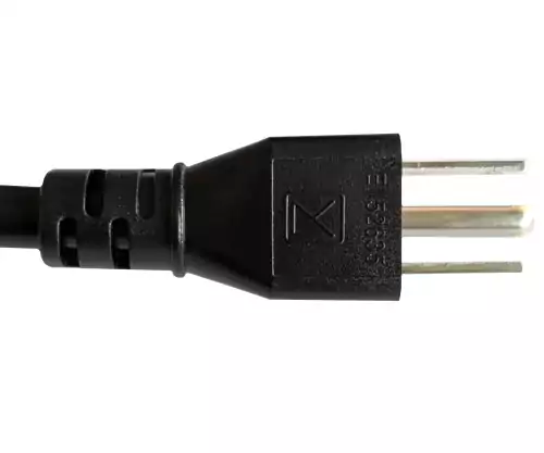 Maitinimo kabelis Amerika JAV NEMA 5-15P, B-C19 tipo, AWG16, SJT, patvirtinimai: UL/CSA, juodos spalvos, ilgis 1,80 m