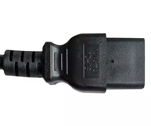 Maitinimo kabelis Amerika JAV NEMA 5-15P, B-C19 tipo, AWG16, SJT, patvirtinimai: UL/CSA, juodos spalvos, ilgis 1,80 m