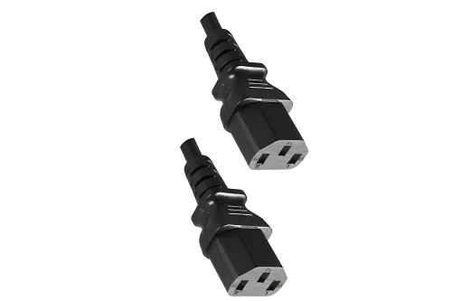 Y-cold appliance cable 2x C13 to C20, 1.5mm², extension, VDE, black, length 2.00m
