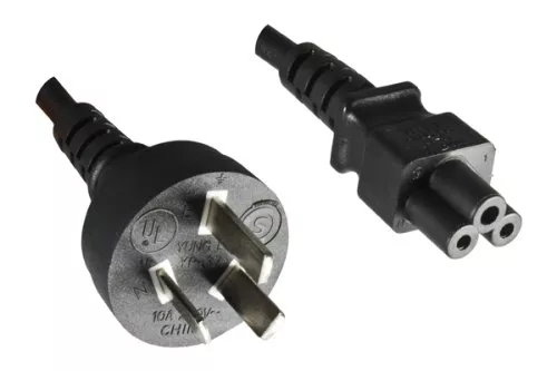 Power Cord Argentina Type I to C5, 0,75mm², Approval: UL de ARG, black, length 1,80m