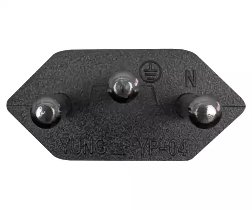 Cabo de alimentação Brasil tipo N a C5, 0,75mm², INMETRO, preto, comprimento 1,80m