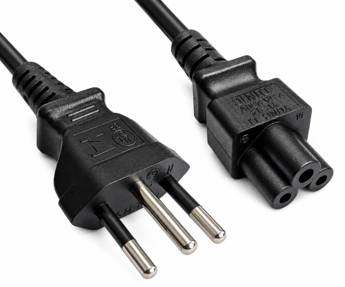 Cablu de alimentare Brazilia tip N la C5, 0,75mm², INMETRO, negru, lungime 1,80m