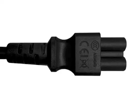Voedingskabel China type I naar C5, 0,75mm², CHN 3pin/IEC 60320-C5, CCC, zwart, lengte 1,80m