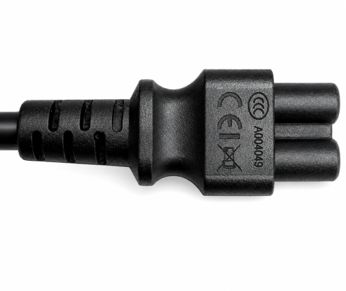Voedingskabel China type I naar C5, 0,75mm², CHN 3pin/IEC 60320-C5, CCC, zwart, lengte 1,80m