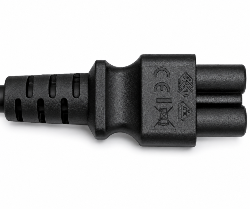 Cablu de rețea Danemarca tip K 90° la C5, 0,75mm², omologări: VDE/DEMKO, negru, lungime 1,80m