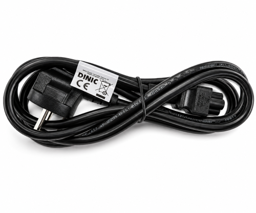 Cablu de rețea Danemarca tip K 90° la C5, 0,75mm², omologări: VDE/DEMKO, negru, lungime 1,80m