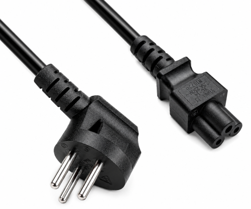 Câble d'alimentation Israël type H sur C5, 0,75mm², homologation : SII, noir, longueur 1,80m