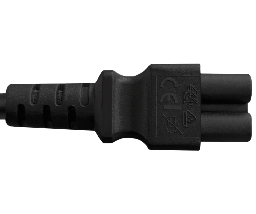 Omrežni kabel Italija, tip L do C5, 0,75 mm², homologacija: IMQ, črne barve, dolžina 1,80 m