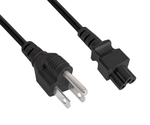 Omrežni kabel Japonska, tip B do C5, 0,75 mm², odobritve: JET/PSE, VCTF, črn, dolžina 1,80 m