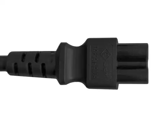 Cabo de rede eléctrica Japão tipo B a C5, 0,75 mm², aprovações: JET/PSE, VCTF, preto, comprimento 1,80m