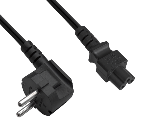 Netkabel Korea CEE 7/4 tot C5, 0,75mm², keurmerk: KTL, zwart, lengte 1,80m