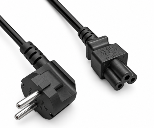 Netkabel Korea CEE 7/4 tot C5, 0,75mm², keurmerk: KTL, zwart, lengte 1,80m