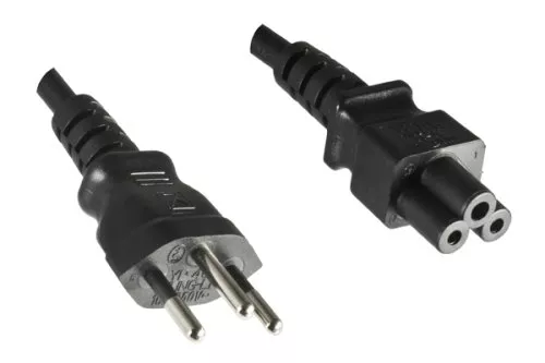 Power cord Switzerland type J (partly insulated) to C5