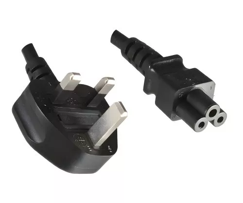 Mains cable England UK type G 3A to C5, 0.75mm², approval: ASTA, black, length 1.80m
