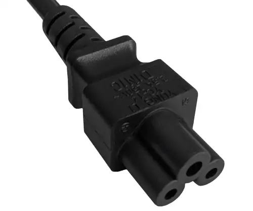 Netkabel Engeland UK type G 3A naar C5, 0,75mm², goedkeuring: ASTA, zwart, lengte 1,80m