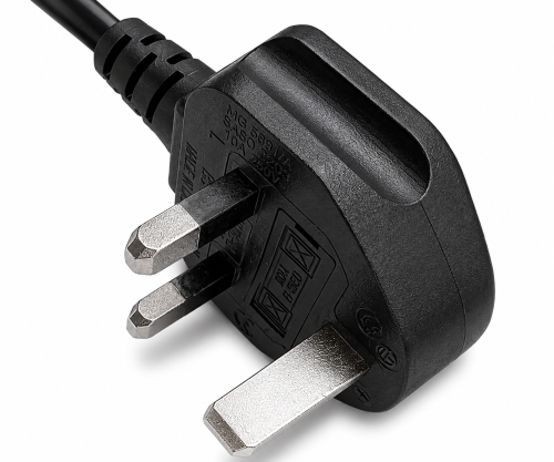 Καλώδιο δικτύου Αγγλίας τύπου G 3A έως C5, 0.75mm², έγκριση: ASTA, μαύρο, μήκος 1.80m