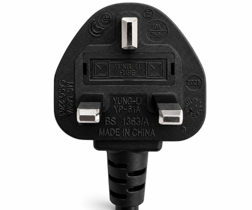 Καλώδιο δικτύου Αγγλίας τύπου G 3A έως C5, 0.75mm², έγκριση: ASTA, μαύρο, μήκος 1.80m