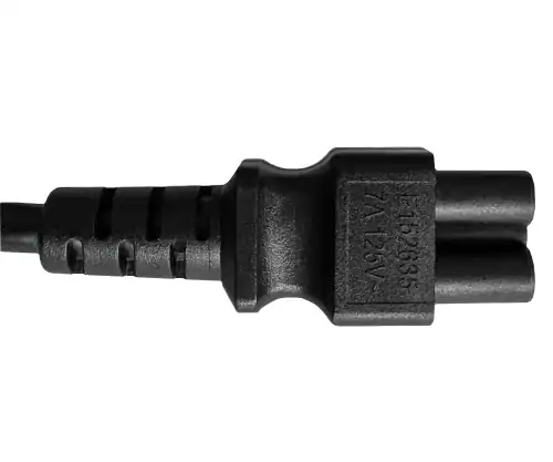 Netzkabel Amerika USA NEMA 5-15P, Typ B auf C5, AWG18, SVT, UL Zulassung, schwarz, Länge 1,80m