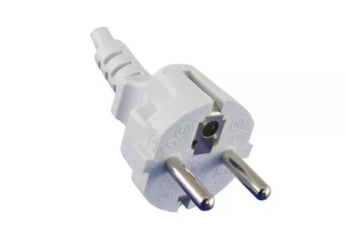 Power Cable Schuko CEE 7/7 to C5 Straight, 1.80m - White