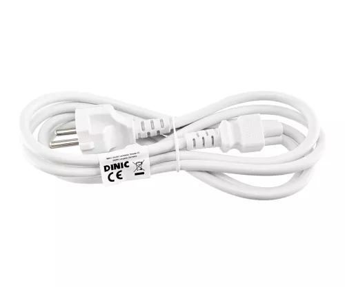 Cabo de rede eléctrica Europa CEE 7/7 a C5, 0,75mm², VDE, branco, comprimento 1,80m