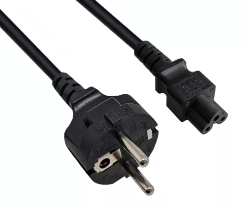 Мрежов кабел Europe CEE 7/7 до C5, 0.75mm², VDE, черен, дължина 1.80m