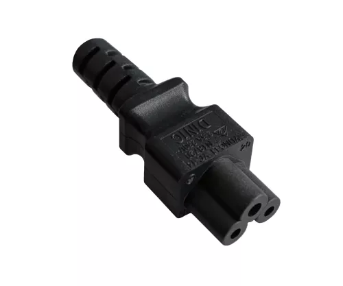 Netzkabel Europa CEE 7/7 auf C5, 0,75mm², VDE, schwarz, Länge 1,80m
